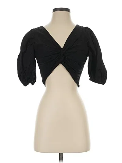 Pre-owned Jason Wu Short Sleeve Top Black Sweetheart Neckline Tops