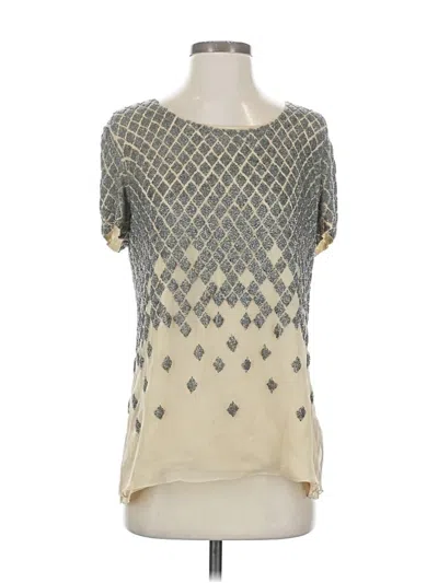 Pre-owned Jason Wu Short Sleeve Top Silver Square Neckline Tops