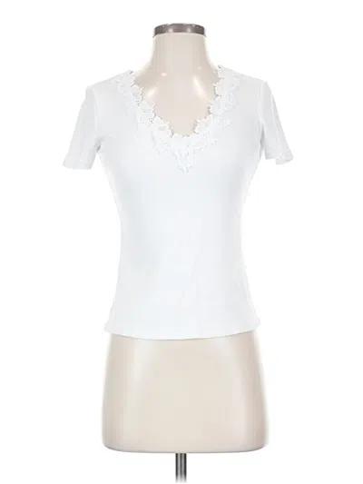 Pre-owned Jason Wu Short Sleeve Top White Sweetheart Neckline Tops