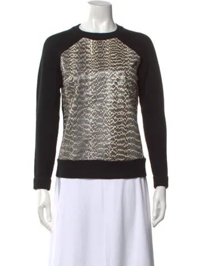 Pre-owned Jason Wu Silk Animal Print Sweater In Black