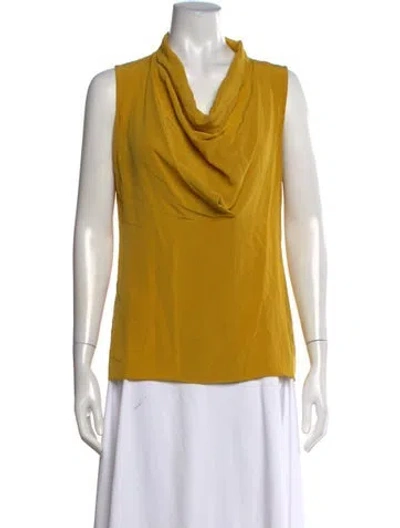 Pre-owned Jason Wu Silk Cowl Neck Top In Yellow