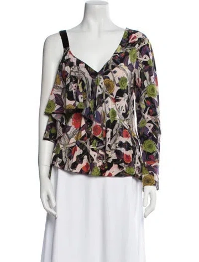 Pre-owned Jason Wu Silk Floral Print Blouse In Multi