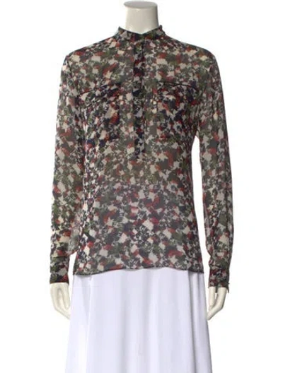 Pre-owned Jason Wu Silk Floral Print Blouse In Pink