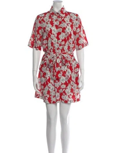 Pre-owned Jason Wu Silk Floral Print Jumpsuit In Red