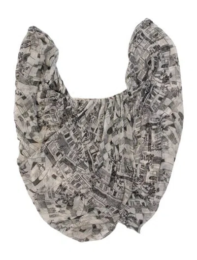 Pre-owned Jason Wu Silk Graphic Print Top In Neutrals