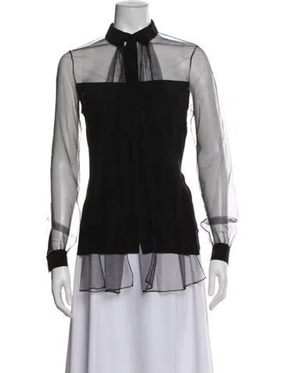 Pre-owned Jason Wu Silk Long Sleeve Blouse In Black