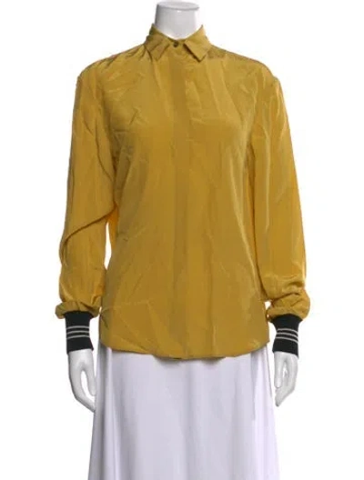 Pre-owned Jason Wu Silk Long Sleeve Blouse In Yellow