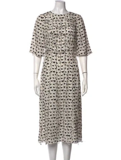 Pre-owned Jason Wu Silk Midi Length Dress In Black/neutrals