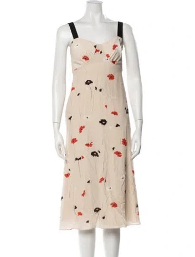 Pre-owned Jason Wu Silk Midi Length Dress In Neutrals