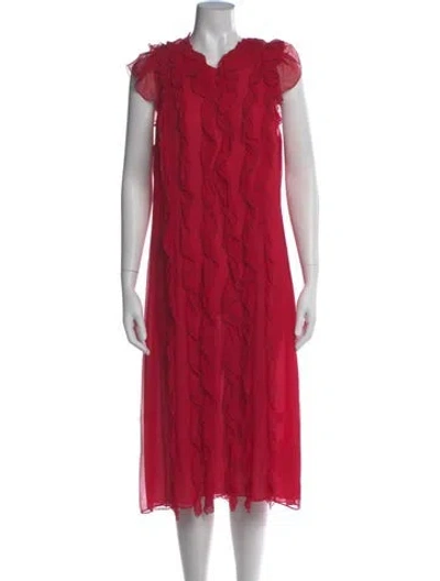 Pre-owned Jason Wu Silk Midi Length Dress In Red