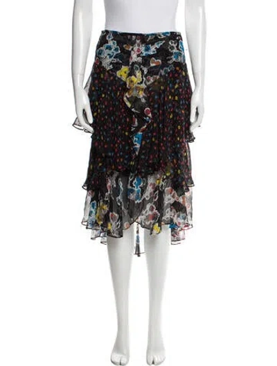 Pre-owned Jason Wu Silk Midi Length Skirt In Black