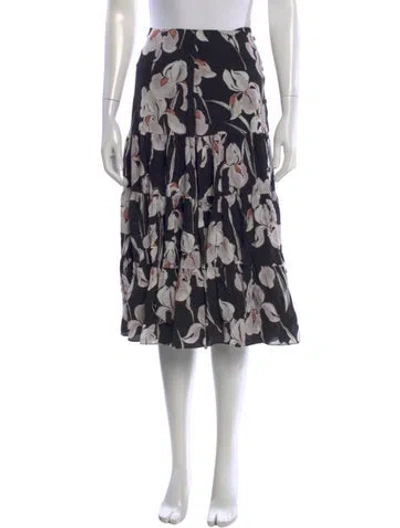 Pre-owned Jason Wu Silk Midi Length Skirt In Black