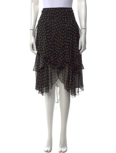 Pre-owned Jason Wu Silk Midi Length Skirt In Black