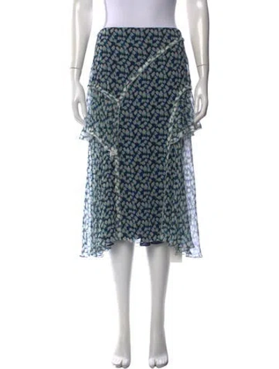 Pre-owned Jason Wu Silk Midi Length Skirt In Blue
