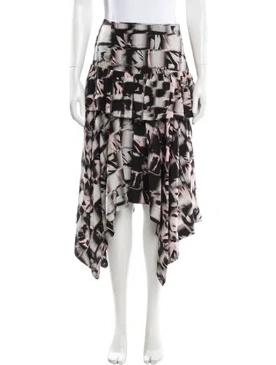 Pre-owned Jason Wu Silk Midi Length Skirt In Gray