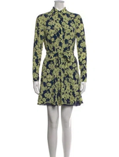 Pre-owned Jason Wu Silk Mini Dress In Blue/yellow
