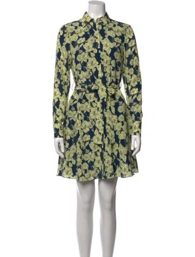 Pre-owned Jason Wu Silk Mini Dress W/ Tags In Blue/yellow