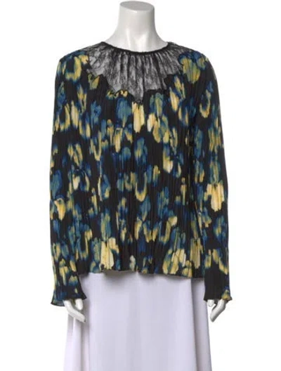 Pre-owned Jason Wu Silk Printed Blouse W/ Tags In Blue