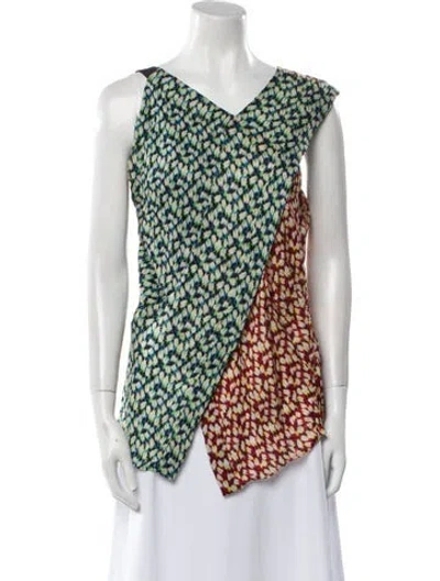 Pre-owned Jason Wu Silk Printed Top In Black