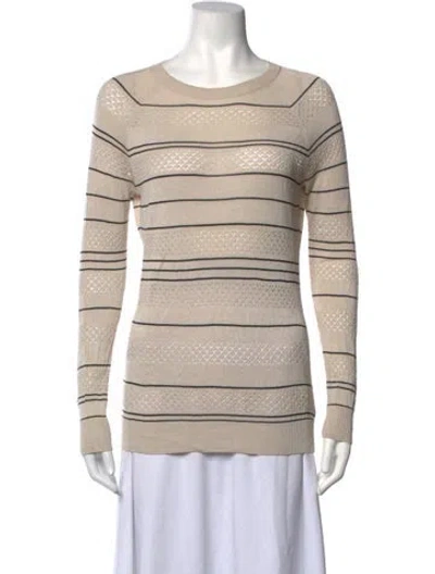 Pre-owned Jason Wu Silk Striped Sweater In Neutrals