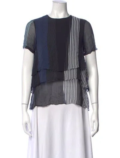 Pre-owned Jason Wu Silk Striped Top In Blue