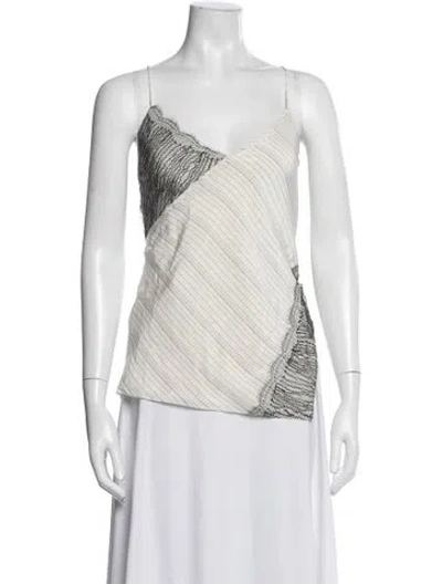 Pre-owned Jason Wu Silk Striped Top In White