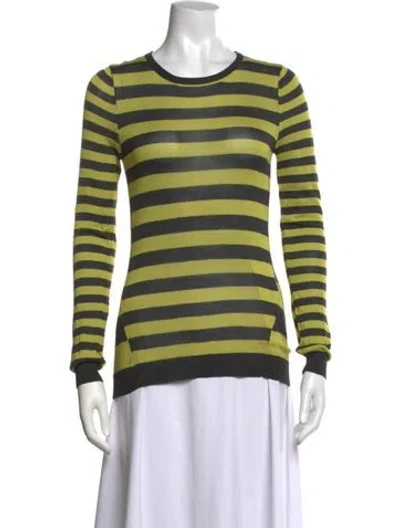Pre-owned Jason Wu Silk Striped Top In Yellow