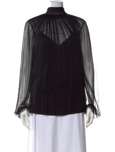 Pre-owned Jason Wu Silk Turtleneck Blouse In Black