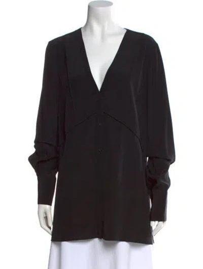 Pre-owned Jason Wu Silk V-neck Blouse In Black