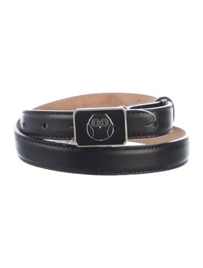 Pre-owned Jason Wu Skinny Leather Belt In Black