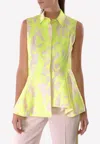 Jason Wu Sleeveless Printed Flared Shirt In Yellow