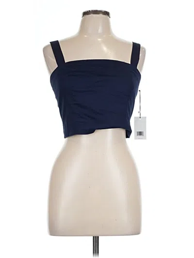 Jason Wu Sleeveless Top Blue Strapless Neckline Tops In Black