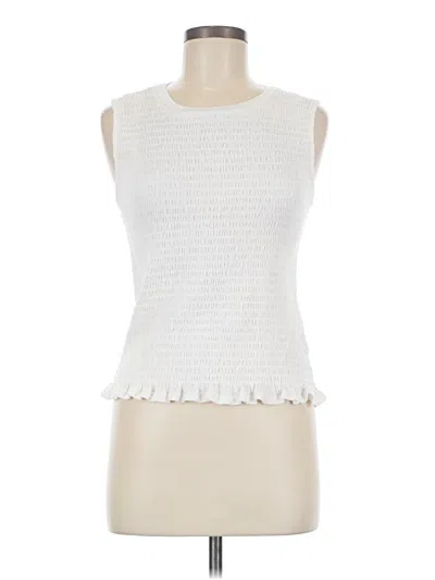 Pre-owned Jason Wu Sleeveless Top White Ruffles Neckline Tops