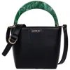 Jason Wu Small Smooth Pu Tote With Acrylic Top Handle In Black