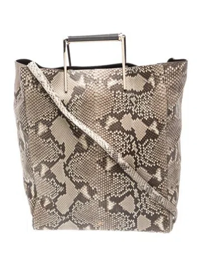 Pre-owned Jason Wu Snakeskin Top Handle Bag In Neutral