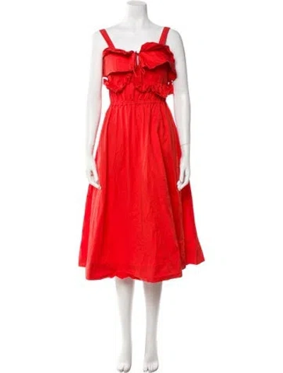 Pre-owned Jason Wu Square Neckline Knee-length Dress In Red
