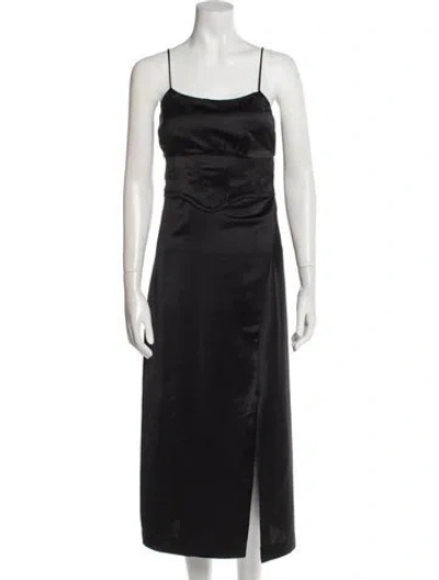 Pre-owned Jason Wu Square Neckline Long Dress In Black