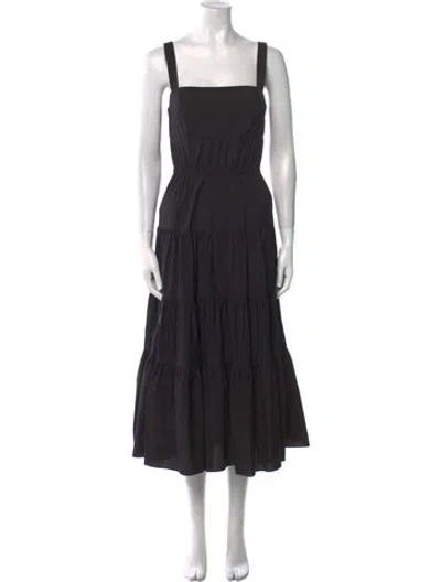 Pre-owned Jason Wu Square Neckline Long Dress In Black