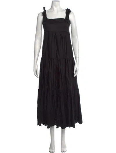 Pre-owned Jason Wu Square Neckline Long Dress In Black