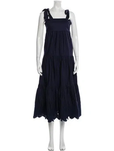 Pre-owned Jason Wu Square Neckline Long Dress In Blue