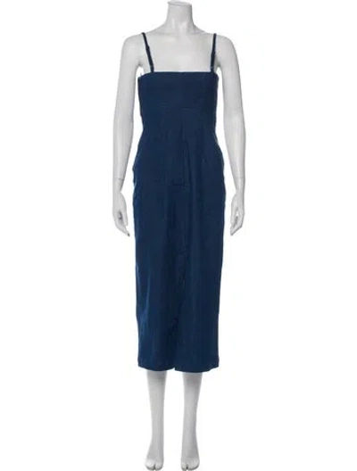 Pre-owned Jason Wu Square Neckline Long Dress In Blue