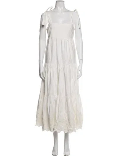 Pre-owned Jason Wu Square Neckline Long Dress In Neutrals