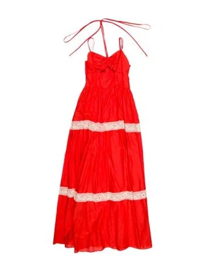 Pre-owned Jason Wu Square Neckline Long Dress In Orange