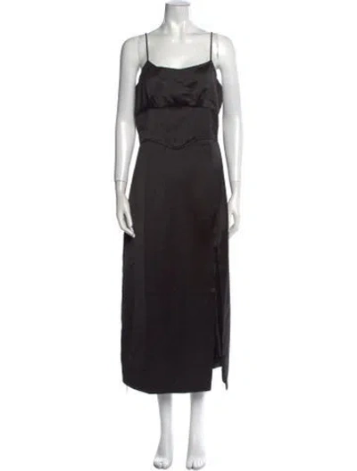 Pre-owned Jason Wu Square Neckline Long Dress W/ Tags In Black