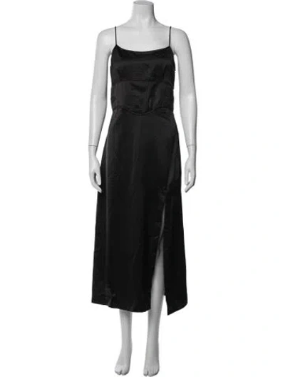 Pre-owned Jason Wu Square Neckline Long Dress W/ Tags In Black