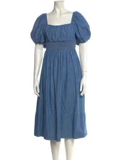 Pre-owned Jason Wu Square Neckline Midi Length Dress In Blue