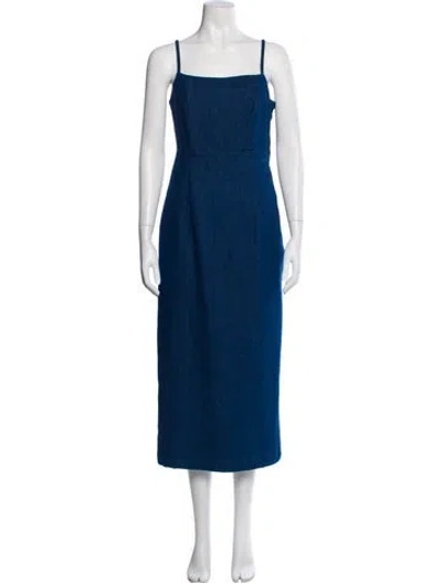 Pre-owned Jason Wu Square Neckline Midi Length Dress In Blue
