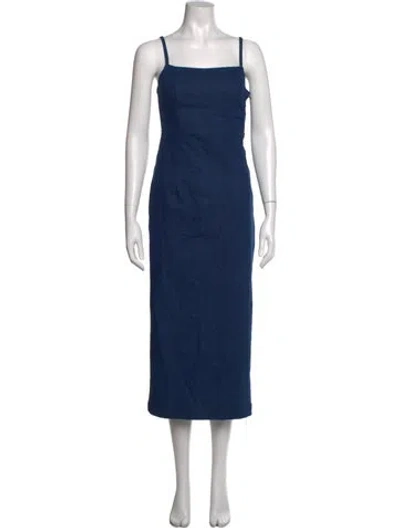Pre-owned Jason Wu Square Neckline Midi Length Dress In Blue