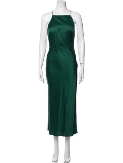 Pre-owned Jason Wu Square Neckline Midi Length Dress In Green
