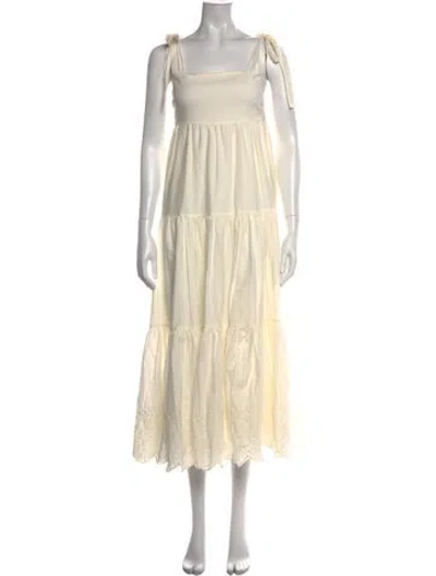 Pre-owned Jason Wu Square Neckline Midi Length Dress In Neutrals